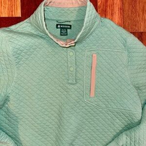 Woods | Women’s mint green quilted pullover sweater size XL